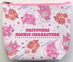 【中古】バッグ 大妖怪×サンリオキャラクターズ(ピンク) ポーチ 「エニマイくじ 大妖怪×サンリオキャラクターズ」 C賞