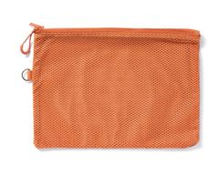 無印良品　無印　MUJI ポリエステルダブルファスナーケース　オレンジ　Ｌ