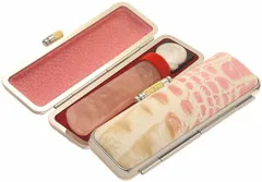 実印 女性 印鑑 はんこ セット ローズクォーツ 紅水晶 ケース付き 銀行印 実印 13.5mm ピンク色 キャンディイタリアン 印鑑ケース 朱肉付き セット 女性 旧字 特殊文字 作成 OK 結婚 祝い プレゼントやギフト 成人祝い おしゃれ