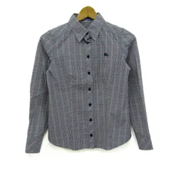 バーバリーブルーレーベル 長袖シャツ チェック柄 ホースマーク トップス レディース 36サイズ グレー系 BURBERRY BLUE LABEL 【中古】