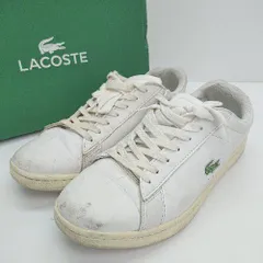 ◇ ◎ lacoste CARNABY EVO SM00051 クラシック コートシューズ 刺ロゴ スニーカー サイズUK6.5 ホワイト メンズ E 【1309040044494】