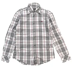 BURBERRY BLACK LABEL バーバリーブラックレーベル ホースロゴ刺繍 ノバチェック 隠しボタンダウンシャツ サイズ1（S）メンズ