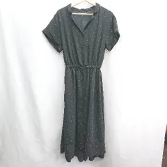 ◇ apart by lowrys アパートバイローリーズ ドット柄 半袖 ロング ワンピース サイズF ブラック系 レディース E  【1406050058975】