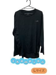 champion　ロングTシャツ　ブラック　バックがメッシュ　プリントすれ　春先から夏にいい　U-423