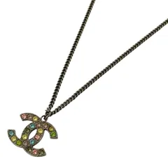 シャネル CHANEL ココマーク ネックレス CC カラーストーン ネックレス シルバーメッキ シルバー レディース 【中古】