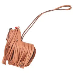 トッズ バッグチャーム ブラウン レザー 中古 犬 女性