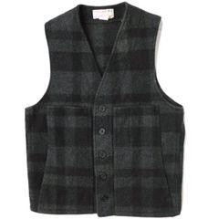 FILSON フィルソン アメリカ製 00s Mackinaw Wool Vest 20P マッキノーウールベスト 38 CHARCOAL/BLACK ジレ チェック MADE IN USA ヴィンテージ トップス g15488