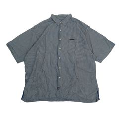 NAUTICA ノーティカ 半袖シャツ チェック柄 胸ポケット ブルー系 XXL B202507