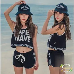 水着 体型カバー タンキニ ビキニ 3点セット水着 レディース 韓国風 ファッション 水着 可愛い スイムウェア セパレート 水泳 女性用 ss多