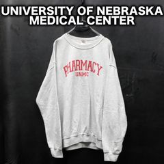 UNMC PHARMACY プリントスウェットシャツ カレッジプリント 杢グレー L GILDAN トレーナー ネブラスカメディカルセンター大学 アメカジ プルオーバー