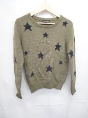 ◇ ⊇ URBAN RESEARCH アーバンリサーチ 星 アンゴラ混 長袖 ニット セーター サイズF カーキ ネイビー レディース E  【1506110012883】