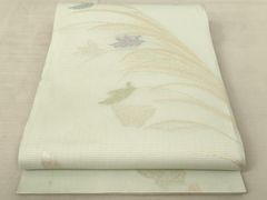 美品 夏帯 訪問着・無地用 西陣織 紗 袋帯 （正絹）仕立上り＜F904