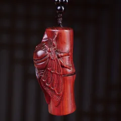 木彫り セミ 蝉 超絶技巧 置物 フィギュア 当時物 根付け 銘入り 光玉 在名