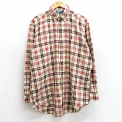 XL/古着 ラルフローレン 長袖 ブランド シャツ メンズ 90s ワンポイントロゴ BLAKE コットン ボタンダウン 黄他 イエロー チェック 25jun02
