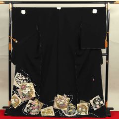 上質な逸品 未仕立 豪華作品 正絹 手刺繍・友禅黒留袖 - メルカリ