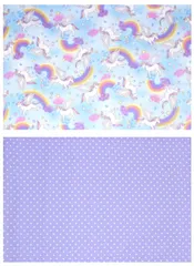 新品 miwaki ランチョンマット 布製 キッズ 小学生 2枚セット レインボー ユニコーン