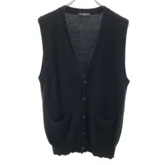 Cashmere カシミヤ カシミヤ100% ノースリーブ ニットカーディガン M ブラック メンズ 古着
