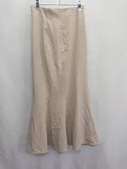 ◇ Θ NATURAL BEAUTY BASIC ナチュラルビューティーベーシック ウエストゴム マキシ フレアー スカート サイズM ベージュ系 レディース E  【1410100039616】