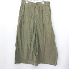 ◇ D.M.G. ドミンゴ バックウエストゴム カジュアル ワイド ガウチョ パンツ サイズS カーキ レディース E  【1407020045667】のサムネイル