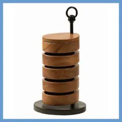 天然木の卓上アクセサリーケース（5段）フリー螺旋デザイン（スライドタイプ）「W16×D16×H31cm」No.920／ラウンド
