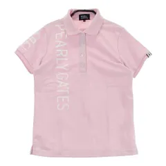 サイズ：0 PEARLY GATES パーリーゲイツ 2024年モデル 半袖ポロシャツ ビッグロゴ  ピンク系 [240101401578]# ゴルフウェア レディース ストスト