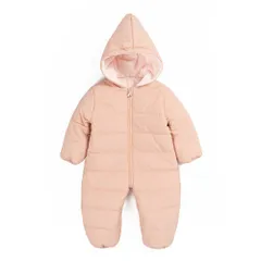 ☆ ピンク ☆ 80cm ☆ カバーオール ベビー フード付き ジャンプスーツ カバーオール ベビー フード付き 長袖 スノーウェア ロンパース 防寒着 つなぎ 防寒 前開き フード付 フード 脱ぎ着しやすい 暖かい 子供服 子供用 子ども用