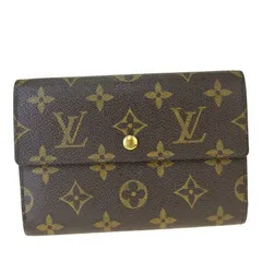 【中古】 ルイヴィトン LOUIS VUITTON ポルト トレゾール エテュイ パピエ 三つ折り 財布 モノグラム レザー M61202 05BM273