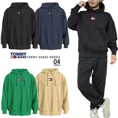 希少 TOMMY JEANSトミージーンズ トミーバッジフーディ 海外限定