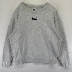 古着 アディダス adidas スウェット トレーナー クルーネック センターロゴ トレフォイル プルオーバー M  グレー メンズ