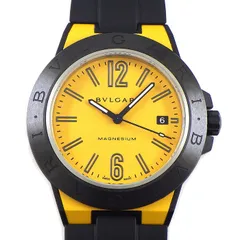 ブルガリ BVLGARI 腕時計 ディアゴノ DG41SMCVD イエロー文字盤 カレンダー 夜光針 マグネシウム セラミック ラバーベルト 自動巻き 【箱・保付き】 【中古】のサムネイル