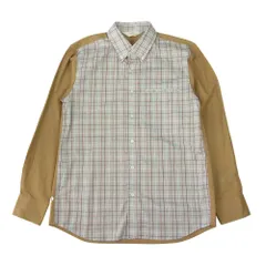 soe ソーイ 長袖シャツ soe shirts チェック 切替 ボタンダウン 長袖 シャツ ベージュ系 40【中古】のサムネイル