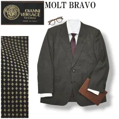 イタリア製生地 MOLT BRAVO モルトブラボー Gianni Versace ジャンニ ヴェルサーチ シングル 2B テーラードジャケット ブレザー 春夏 ビジネス カジュアル グレー メンズ