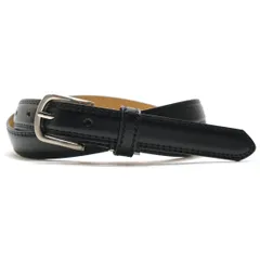 ブラック【プレーン】_L [BEEL] ベール ベルト レディース 本革 ビジネス スーツ スーツベルト 細ベルト 黒 ブラック【プレーン】L