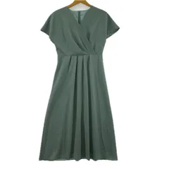 COUP DE CHANCE クードシャンス Vネック ロング フレアワンピース size36/スモーキーグリーン