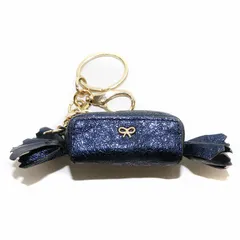 アニヤハインドマーチ ANYA HINDMARCH キャンディチャーム キーリング リボン 装飾 紺 ネイビー /BB ■OFのサムネイル