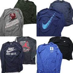 古着卸 まとめ売り ナイキ NIKE 長袖Tシャツ 8枚セット (メンズ XS /Ｓ ) モックネック 無地 ワンポイント ジョーダン 中古 古着 NA9744