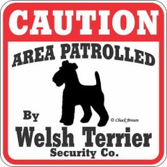 Caution コーションサインボード　ウェルッシュテリア　Welsh Terrier アメリカ直輸入　新品未使用
