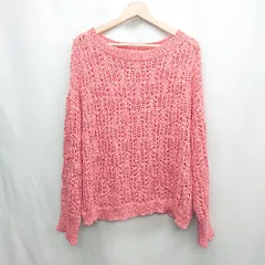 ◇ ⊇ mystic ミスティック 透かし柄編み 長袖 ニット サイズF ピンク レディース E  【1412260010801】