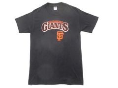 80s USA製 TRENCH MLBジャイアンツ プリントTシャツ M 黒 アメリカ古着