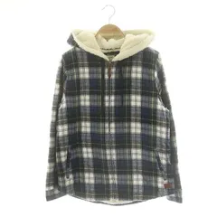 エルエルビーン L.L.BEAN チェック 裏ボア パーカー ブルゾン L 紺 白 緑 /ES ■OSのサムネイル