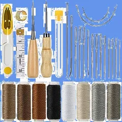 【在庫処分】レザークラフト 工具 革細工 工具セット 手縫い 針 糸 革工具セット キット レザークラフト 29点セット 初心者 DIY工具 縫製キット