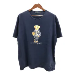 Polo by Ralph Lauren ポロ ラルフローレン ポロベア 半袖Ｔシャツ 大きいサイズ シングルステッチ ネイビー(メンズ 2XL) 中古 古着 Q7705