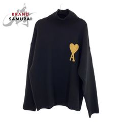 【やまと着用】AMI PARIS タートルネック ブラック Mサイズ ブラック ウール Ami De Coeur ファネルネック セーター