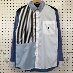 Polo Ralph Lauren ポロラルフローレン ロゴ刺繍 リメイク 長袖シャツ ボタンダウンシャツ オンリーワンアイテム