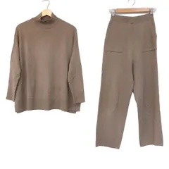 【洗える】PLST パンツ セットアップスーツ ノーカラー 美品 M ベージュ S/S ファッション PLST プラステ セットアップ ノーカラー