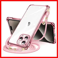 【セール中】 iPhone 15 Pro_ローズゴールド iPhone 15 Pro 用 ケース クリア ショルダー iPhone15pro スマホケース アイ