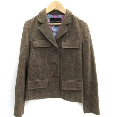 ボナジョルナータ BUONA GIORNATA テーラードジャケット ミドル丈 シングルボタン 総裏地 ウール M 茶 ブラウン /SM37のサムネイル