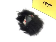 ■新品同様■ FENDI フェンディ バッグバグズ モンスター ポンポンチャーム ファー キーホルダー キーリング ブラック系 FH2819