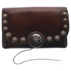 良品 大定番 ゴローズ 折り財布 カードケース 角型 コンチョ ビーズ 茶