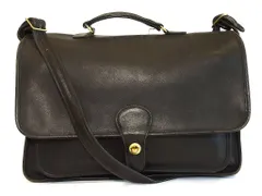 【216987】COACH コーチ  オールレザー　2WAYブリーフケース　ショルダーバッグ 0524-324 ブラック